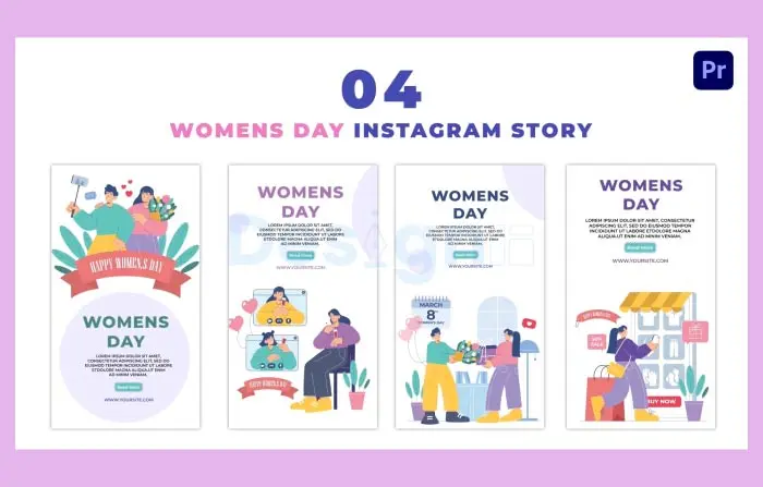 World Womens Day Animated Character Instagram Story
